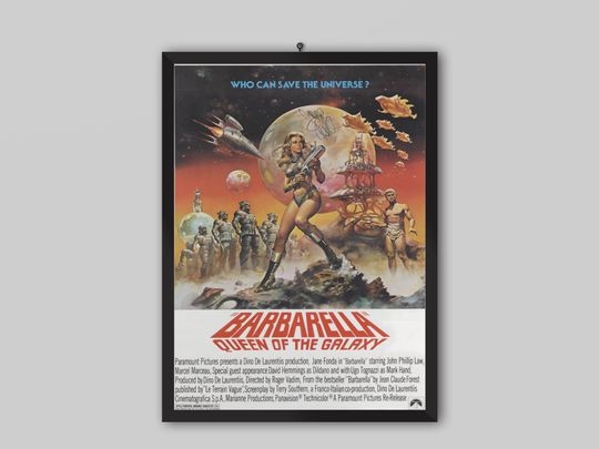 Discover Barbarella 1968 Vintage Movie Poster. Roger Vadim Movie. Jane Fonda, John Phillip