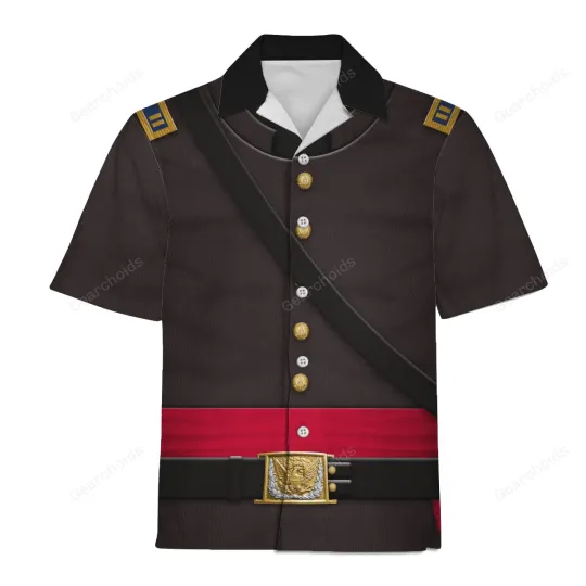 Discover Union Army  Captain Of Infantry Uniform Dark Red Cosplay Costume   Hawaiian Shir