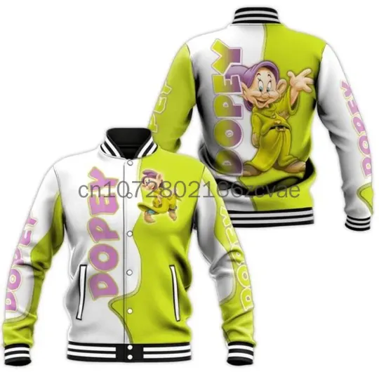 Discover Disneyyy Dopey Dwarf  Baseball Jacket