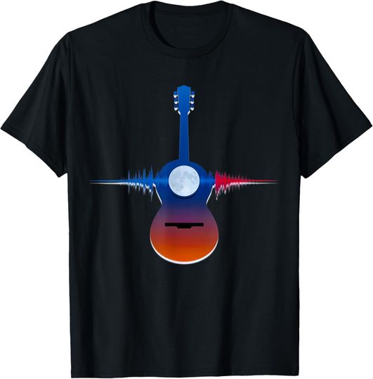 Discover Guitar Lake Shadow Love Musician T-Shirt