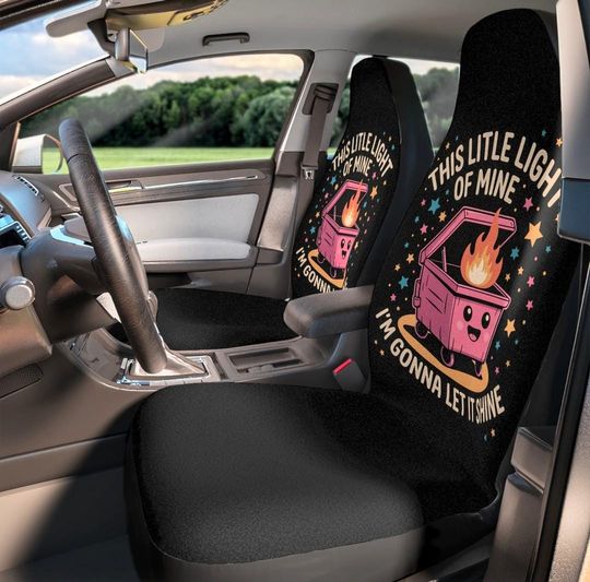 Discover Dumpster Fire Seat Covers,Retro Seat Covers,Car Truck SUV Seat Covers, Positivity Gifts,Funny Gift