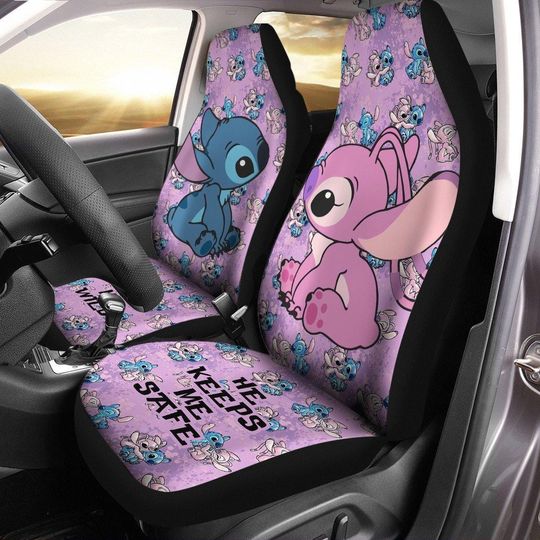 Discover Stitchh Angel Car Seat Cover, Stitchh Auto Seat Covers, Disneyyy Car Seat Protector, Stitchh And Angel Car Decor, Disneyyland Gift For Him