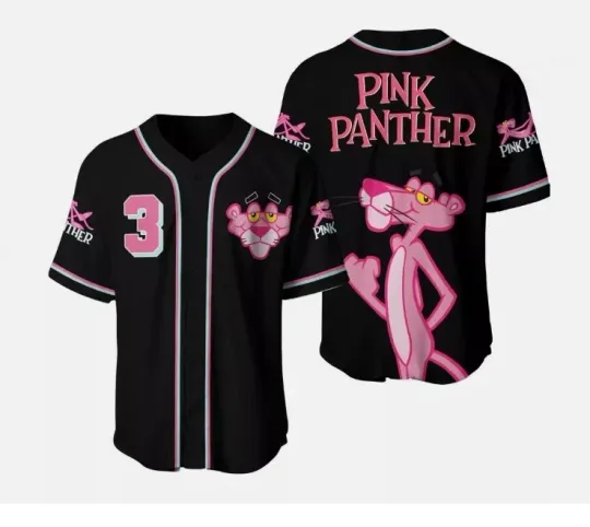Discover Pink Panther Baseball 3D AOP  Jersey Shirt Full Size S-5XL ET1315