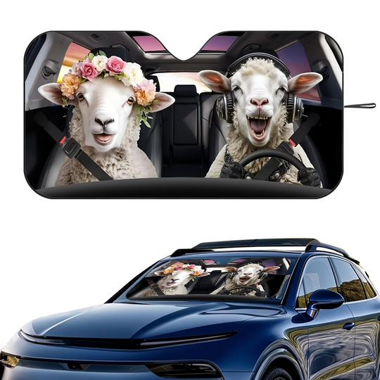 Discover Driving Sheep Car SunShade