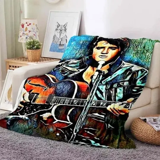 Discover Elvis Presley Anime printed Ultra-Soft Micro Fleece Blanket,bedspread