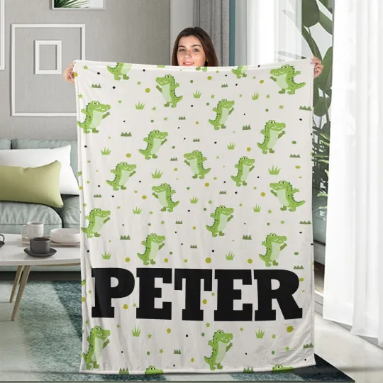 Discover Personalized Alligator Plush Fleece Blanket, Alligator Gifts Her Him Kids