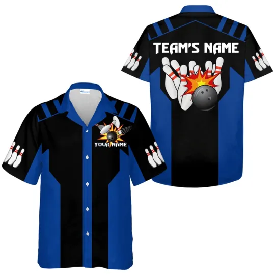 Discover Multicolor Strike Ball Bowling Shirt Personalized Team Hawaiian Gift Shirt