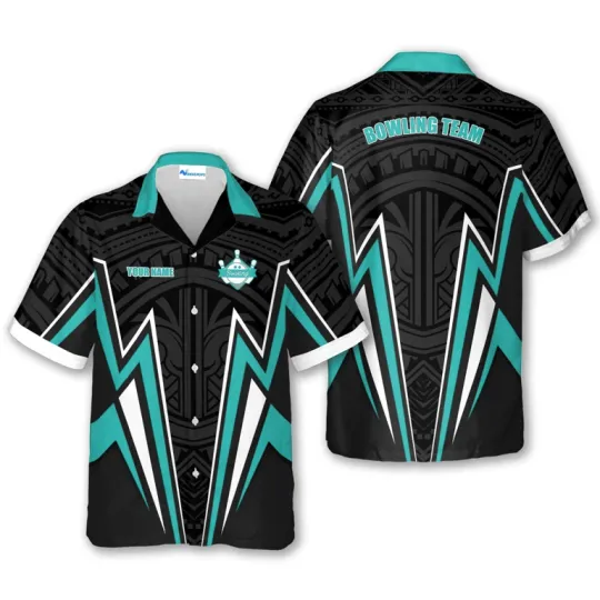 Discover Aqua Viking Bowling Shirt Personalized Team Matching Hawaiian Shirt Gift
