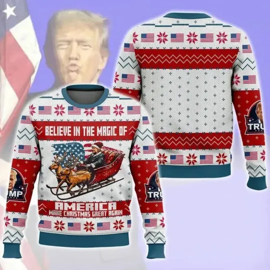 Discover BG Trump Christmas Ugly Sweater, Humorous Trump Christmas Sweater