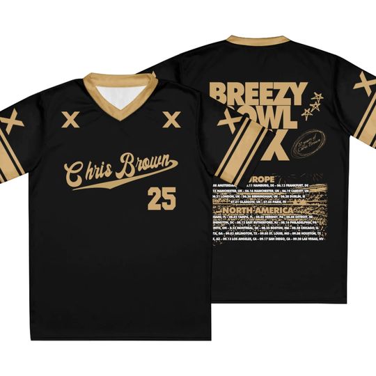 Discover Chris Brown Jersey  Breezy Bowl Tour football Jersey