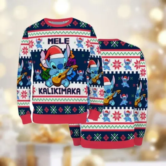 Discover Stitchh Christmas All-Over Print Ugly Sweater, Disneyyy Stitchh Woman Sweater