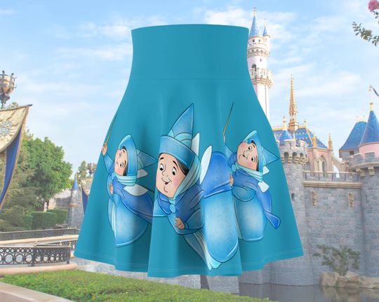 Discover Blue Flora, Fauna, and Merryweather Running Skirt Set | Magical Running Skirt | Women's Skater Skirt