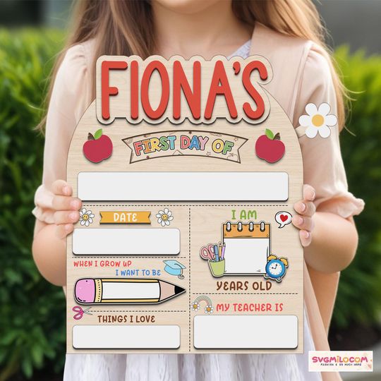 Discover Customized First & Last Day of School Sign – Wooden Kindergarten Back to School Board