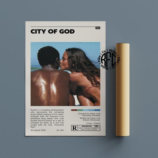 Discover City Of God Retro Vintage Poster, Minimalist Movie Poster, Home Decor
