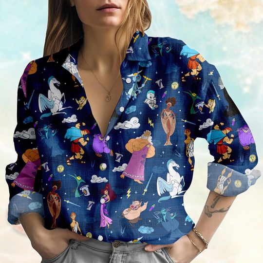 Discover Herculess Disneyyy Blouse Shirt, Funny Cartoon Characters Blouse Shirt