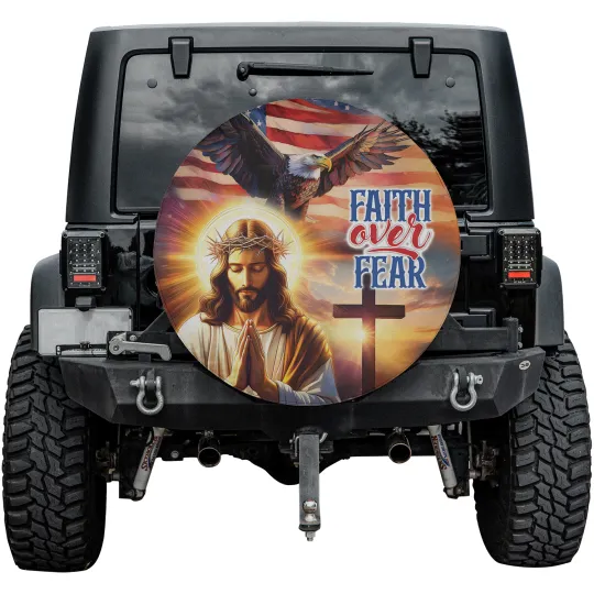 Discover Jesus Christian And Eagle Spare Tire Cover, Jesus Christian Spare Tire Cover