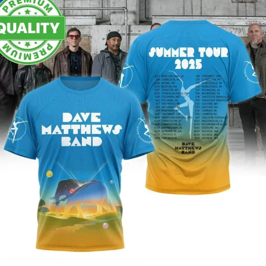 Discover Dave Matthews Band Summer Tour 2025 3D AOP Shirt Unisex S-5XL ND1060