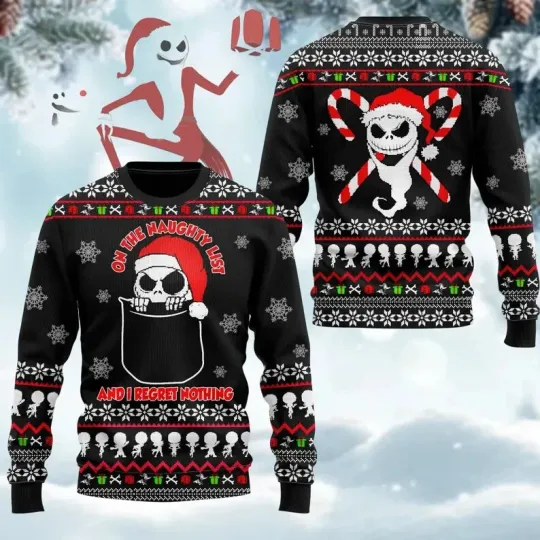 Discover Jackk Skellingtonn Santa Claus Christmas Ugly Sweater, Nightmare Before Jack