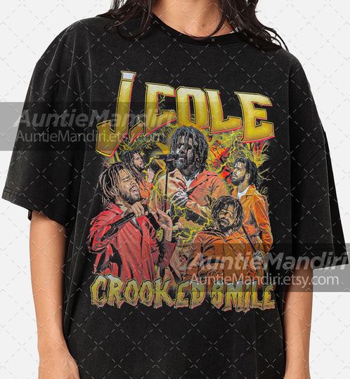 Discover J Cole Crooked Smile Unisex Softstyle T-Shirt, Rapper Music Fan Apparel