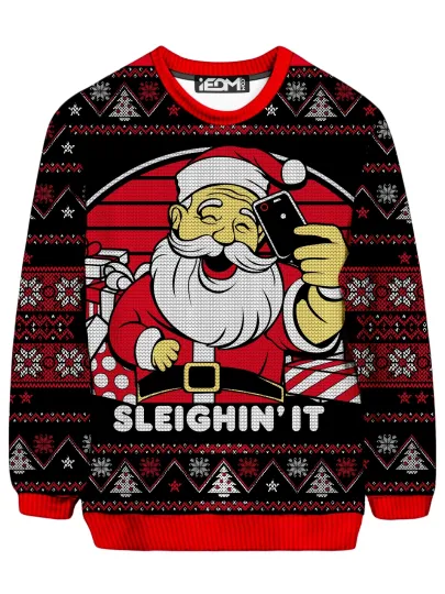 Discover Personalized Sleighin It Ugly Sweatshirt, Christmas Ugly Sweatshirt Gift