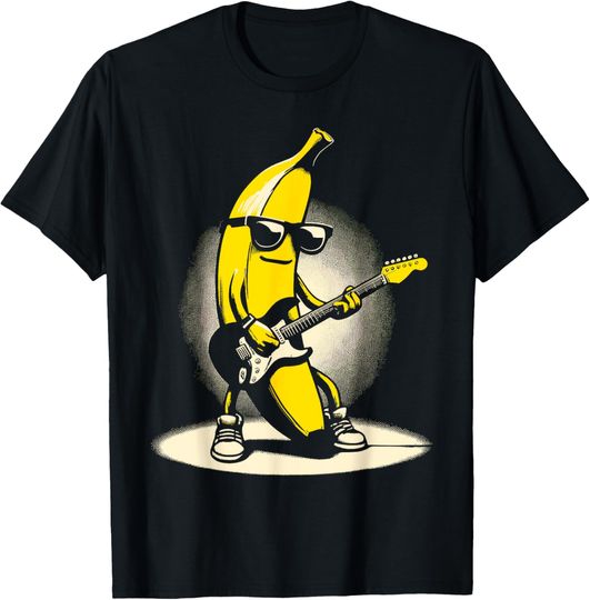 Discover Banana Guitar Rock Music Concert Band Novelty Funny Banana T-Shirt