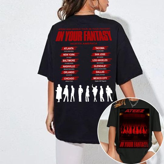 Discover Ateez 2025 World Tour in Your Fantasy T-shirt, ATEEZ Golden Hour Part 2 Shirt