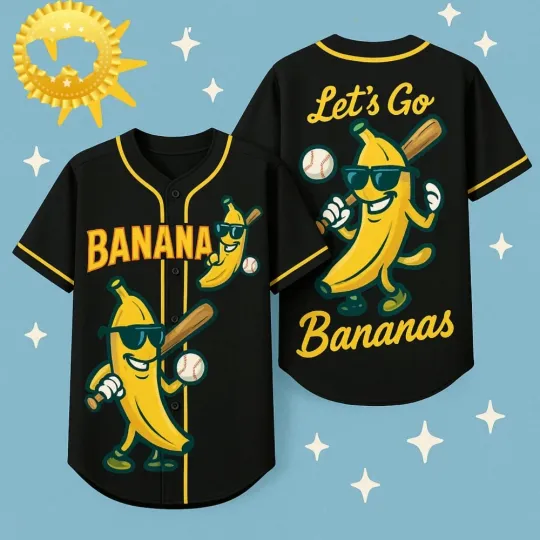 Discover Savannah Bananas Black Baseball Jersey Shirt 3D gifl For Fan SG2123