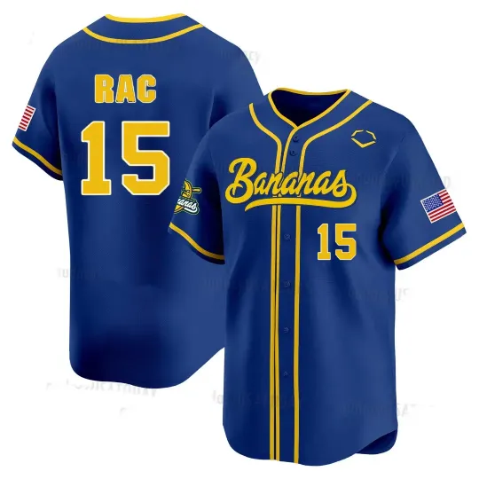 Discover NEW Savannah Bananas #15 Rac Baseball Jersey Shirt All Size Gift Fan AB33