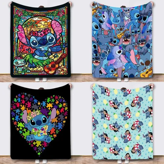 Discover Cartoon Stitchh Stitchh Flannel Blanket Nap Blanket, Sofa Air Conditioning Blanket