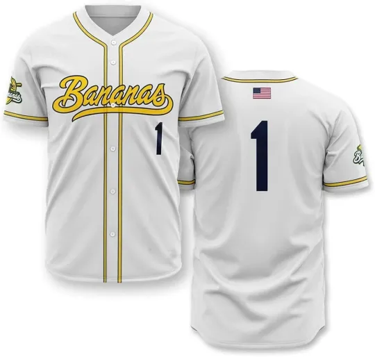 Discover Collection New Savannah Bananas Jersey White Funny Baseball Sports TMB5287