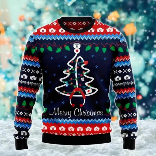 Discover Nurse Ugly Christmas Sweater, Nursing Christmas Sweatshirt Xmas Ugly Sweater