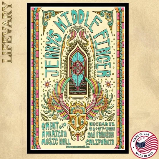 Discover Jerry Middle Finger Tour 2025 San Francisco California Poster