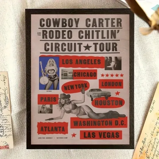 Discover Beyoncé Cowboy Carter Rodeo Tour 2025 Poster – Concert Wall Art Print
