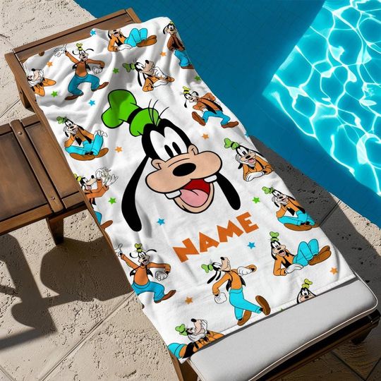 Discover Custom Name goofyy Beach Towel, Disneyyy goofyy