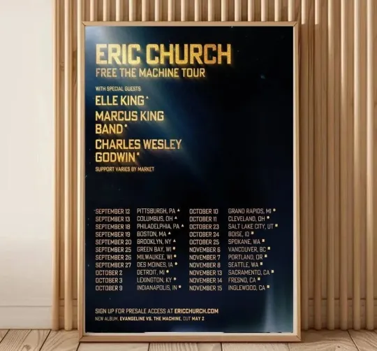 Discover E Church Free the Machine Fall Tour 2025 Poster 18"x24"