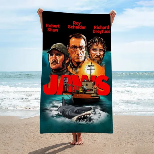 Discover Jaws Rectangle Beach Towel size