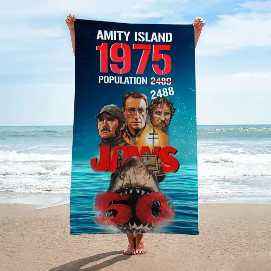 Discover Jaws Rectangle Beach Towel