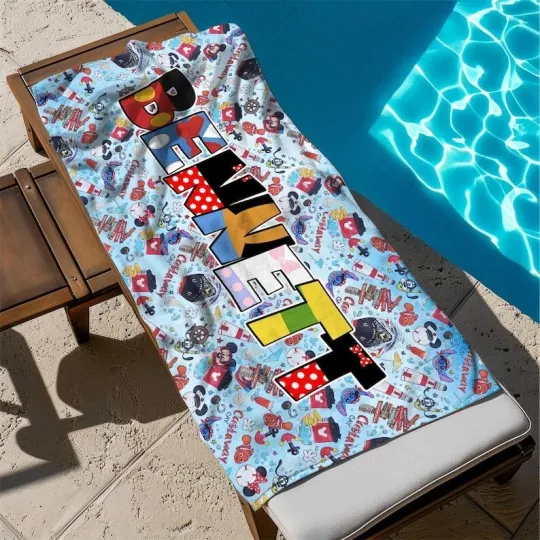 Discover Personalized Disneyyy Beach Towel, Custom Name Mickeyy Cruise Vacation Towel