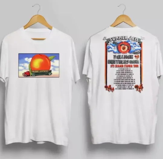 Discover Allman Brothers EAT A PEACH 73 Summer Tour Tee T-shirt