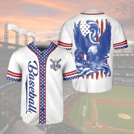 Discover Personalized USA Baseball Jersey, Custom Patriotic Jersey, 4th of July Jersey