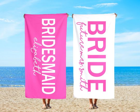 Discover Personalized Bride Beach Towel, Bridal Shower Gift, Bachelorette Party