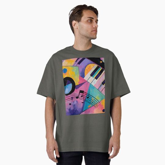 Discover Vibrant Abstract Piano Keys and Musical Notes T-Shirt