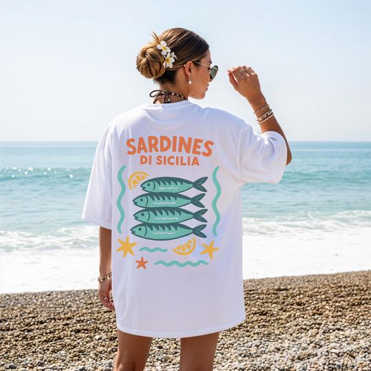 Discover Sardines Shirt, Fisherman Trend, Italian Summer Tee