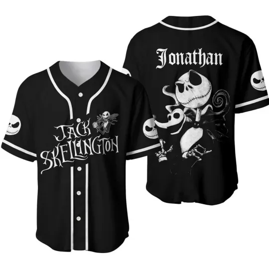 Discover Personalized Jackk Skellingtonn Disneyyy 3d Baseball Jersey Shirt 3D
