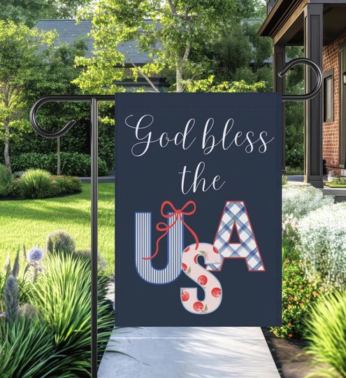 Discover Patriotic Garden Flag, Patriotic Yard Decor, Fourth of July Garden Flag, Red White and Blue House Banner, RV Gift, Housewarming Gift Summer