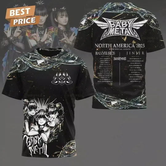 Discover Babymetal North America 2025 With Special Guests 3D T-Shirt