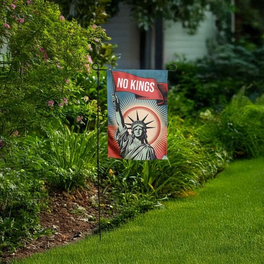Discover No Kings In USA Garden Flag, Rejecting Kings Since 1776 Garden Flag, Pro Democracy Outdoor Flag, Liberal House Flag