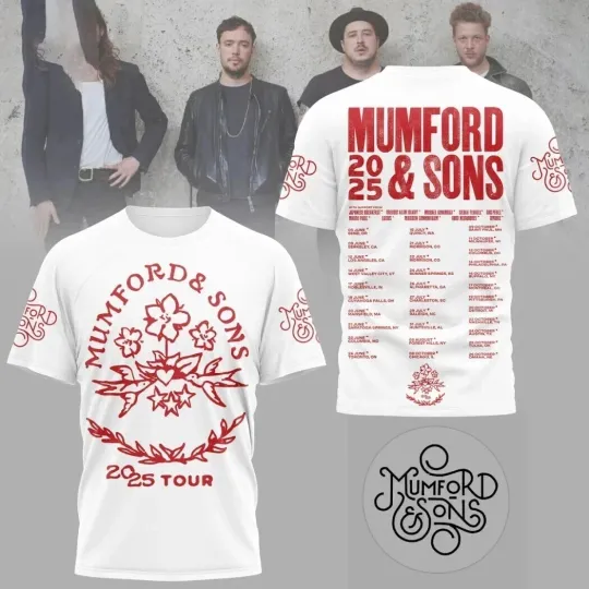 Discover Mumford And Sons 2025 Tour 3D T-Shirt