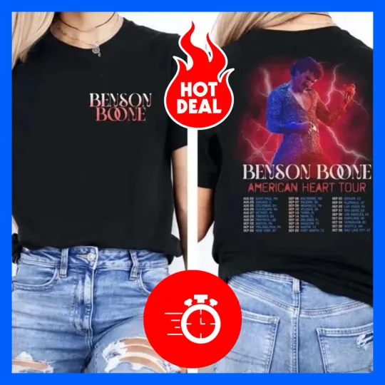 Discover Benson Boone American Heart Tour 2025 T-shirt 2 sided