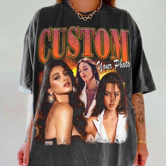 Discover CustomPhoto Shirt With Girlfriend Face, Personalized Your Own Picture Wife Husband Tee